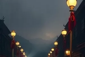 美食纪实《深夜厨房纪事》封面：凌晨后厨灶台上跳动的蓝色火苗
